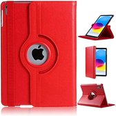 iPad 2022 (10.9) Cover Rotatable Bookcase - Étui iPad 10e génération 360° - Rouge