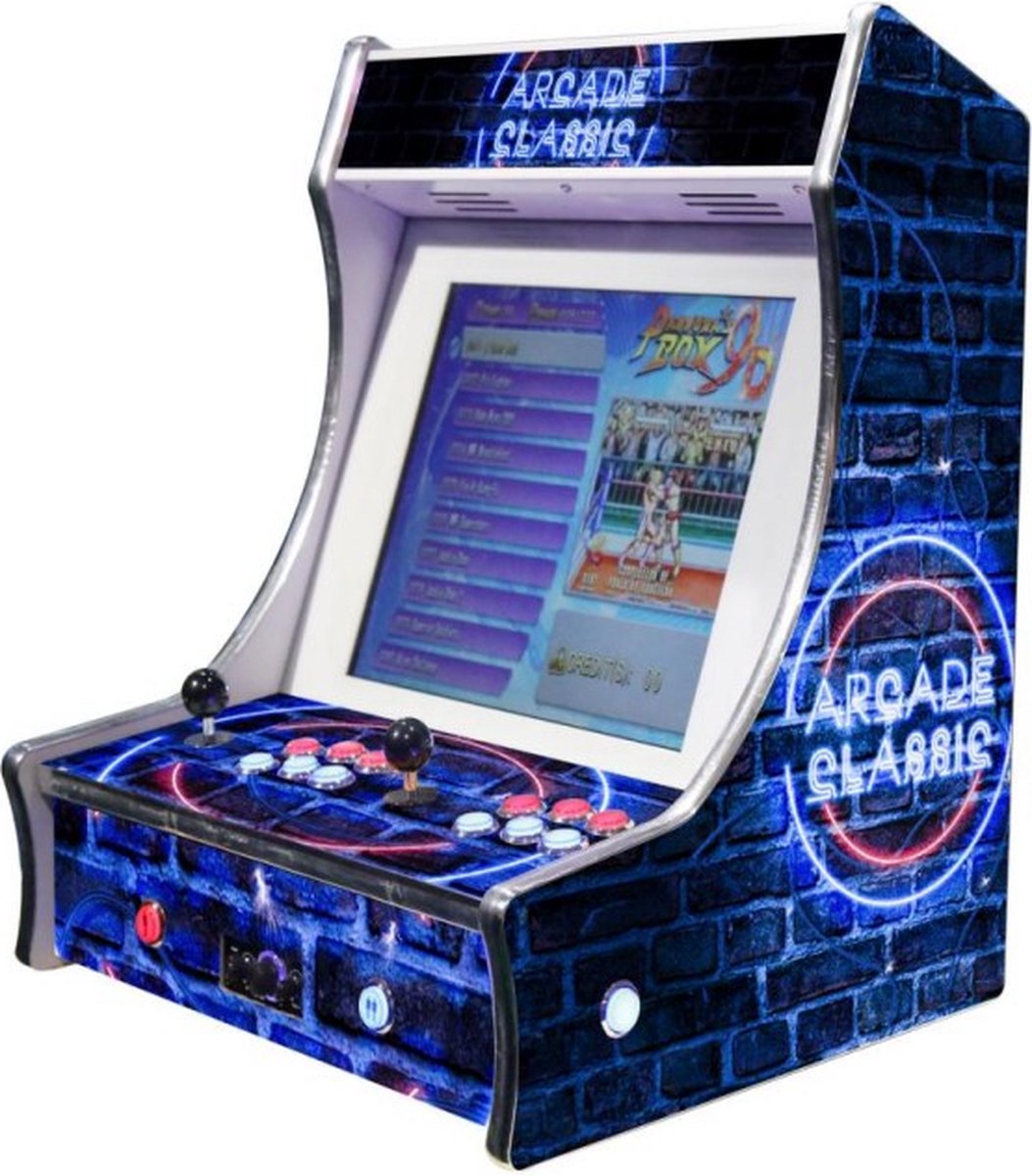arcade de table bartop avec coin monnaie, amplificateur et 3000 jeux.