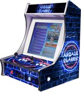 bartop arcade machine met 6000+ games , muntproever, omgevings LED licht, krachtig audio systeem, 2 spelers