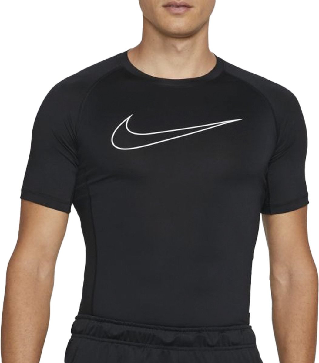 Nike Pro Dri-FIT Sportshirt Mannen Zwart
