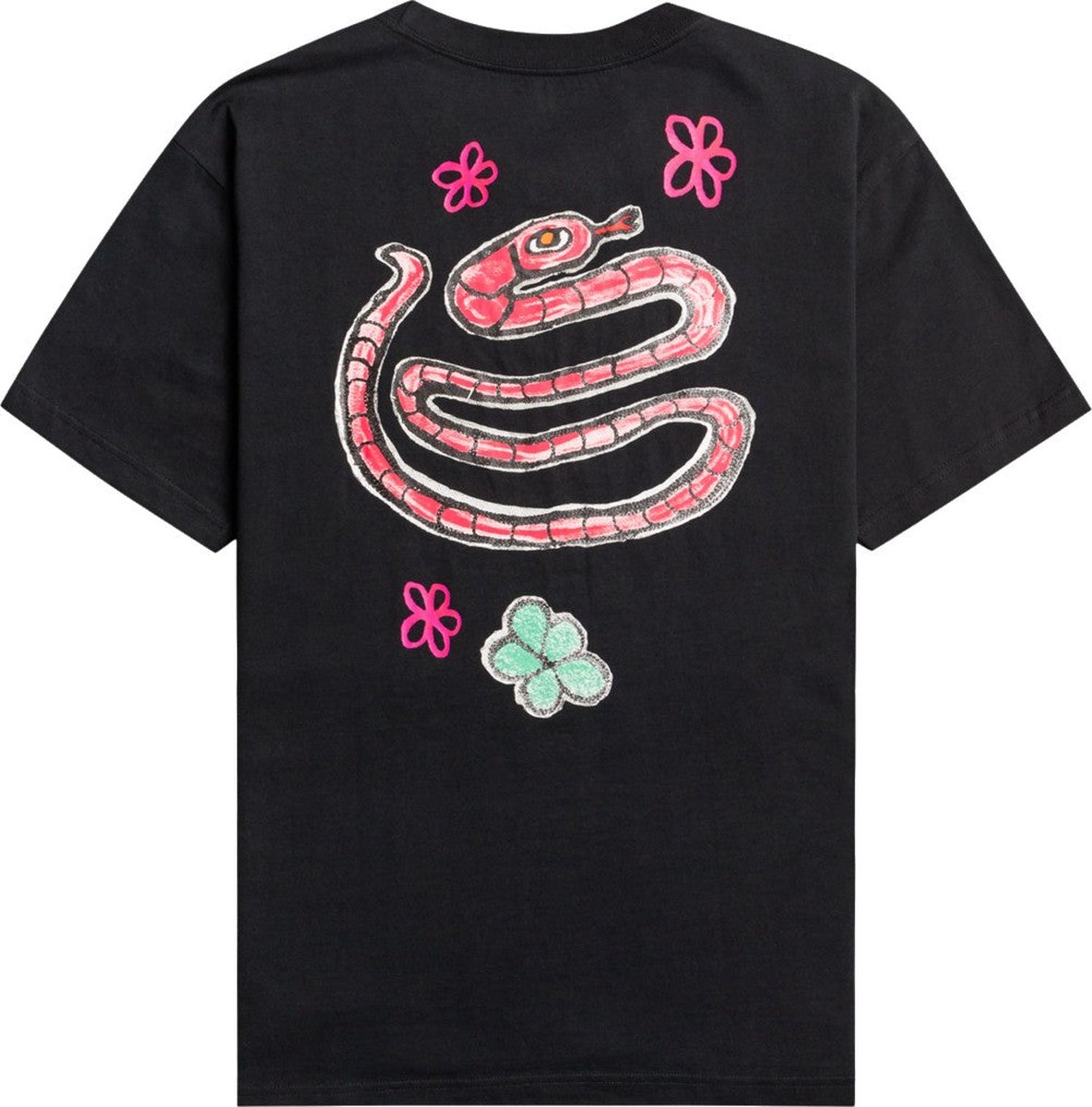 Rvca Mark Oblow Snake Organic T-shirt - Black