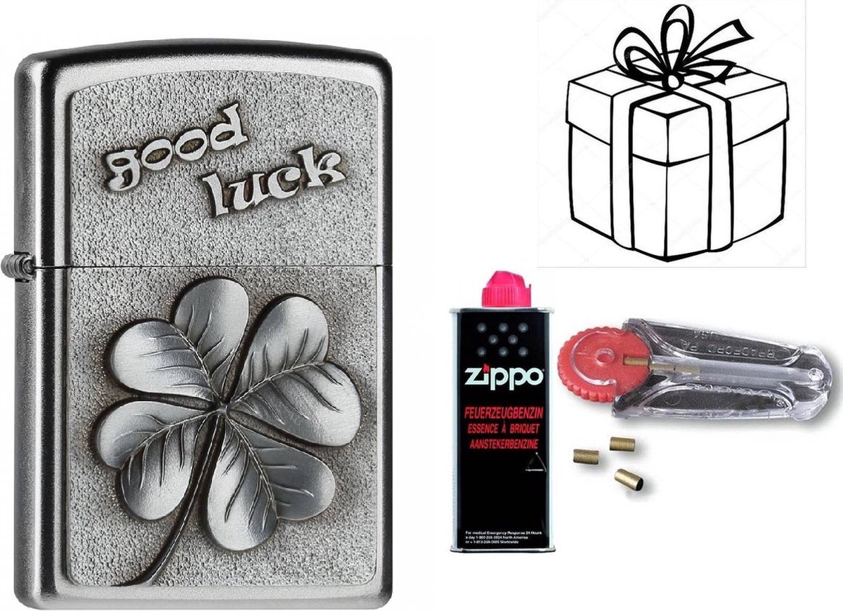 Goedkoopste Geschenkset Zippo- ZIPPO met ZIPPO BENZINE en Vuursteentjes-uniek cadeau