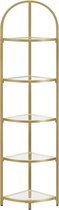 Hoekkast - Gouden Rek - Glazen Planken - Voor Woon- en Badkamer