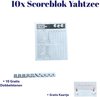 Afbeelding van het spelletje Yathzee Scoreblok 10 Stuks + 10 Dobbelstenen - Scoreblok - Spelletjes - Dobbelspel