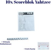 Yathzee Scoreblok 10 Stuks + 10 Dobbelstenen - Scoreblok - Spelletjes - Dobbelspel