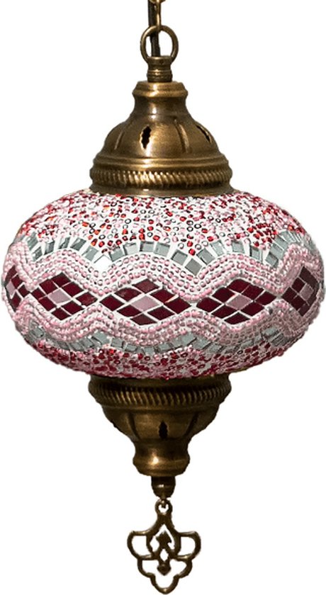Hanglamp  Mozaïek Lamp  Oosterse Lamp Turkse Lamp Marokkaanse Lamp  Ø 13 cm  Handgemaakt  Roos