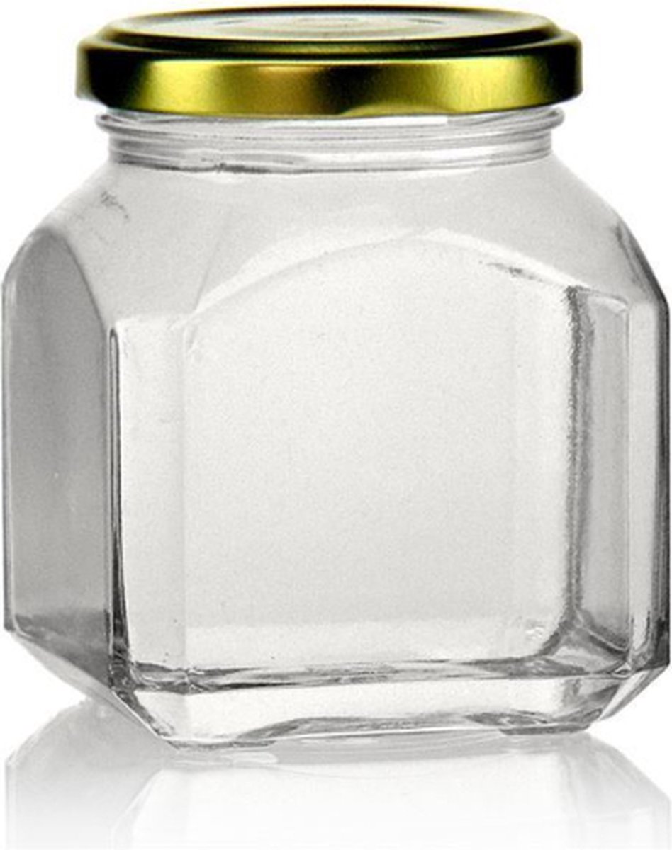 Ornina - vierkante pot van glas - voorraadpot - bewaarpotje