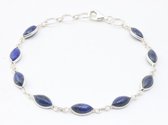 Bracelet fin en argent avec lapis lazuli