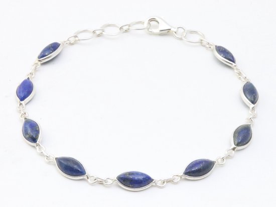 Fijne zilveren armband met lapis lazuli