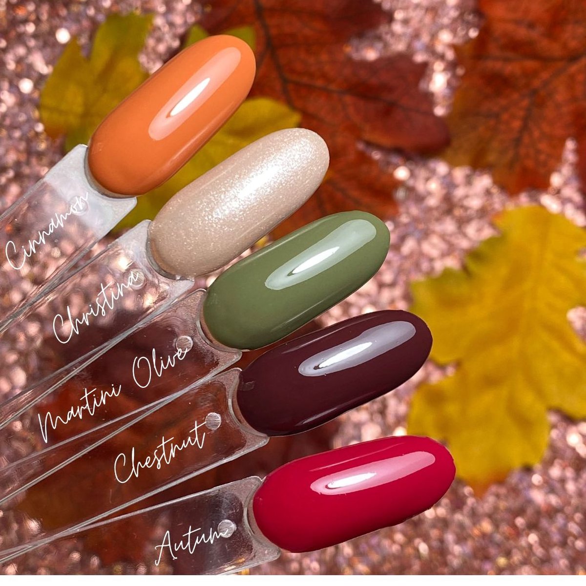 YLLEY - Autumn Color Box - Gellak - Manicure - Brown - Red - Gold - Orange - Green - Gellac - Glitter
