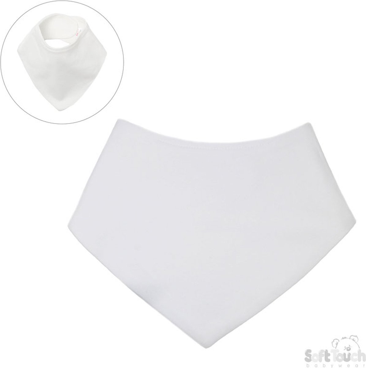 Goedkoopste Soft Touch Bandana Slabber Unisex 20 X 40 Cm Wit BB500