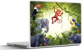 Laptop sticker - 17.3 inch - Illustratie - Wilde dieren - Jungle - Jongens - Baby - Meisjes - 40x30cm - Laptopstickers - Laptop skin - Cover