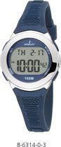 Nowley 8-6314-0-3 digitaal horloge 32 mm 100 meter blauw/ zilverkleurig