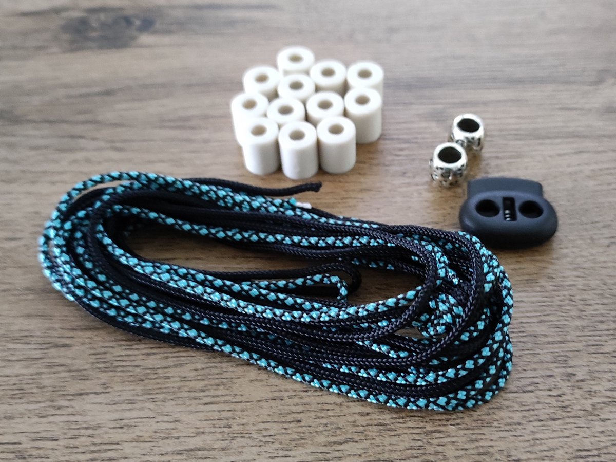 DIY Pakket / Doe Het Zelf / Anti-Tekenband EM kralen Blauw Gemeleerd maat 30-40