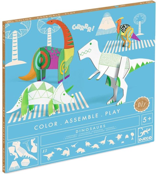 Djeco color assemble play Dinosaurs