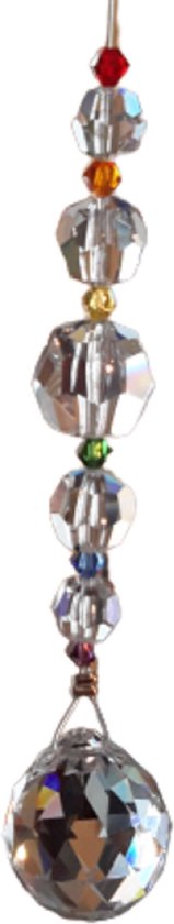 Raamhanger Silvercrystal Snake , Regenboog , ( Feng Shui kristal ) , Raamkristal , Regenboogkristal , Lengte 10 cm.