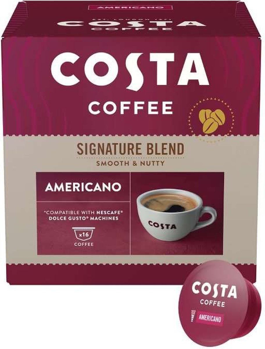 Costa Coffee Signature Blend-capsules, compatibel met Dolce Gusto AMERICANO / 16 capsules