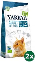 Yarrah cat biologische brokken vis (msc) zonder toegevoegde suikers kattenvoer 2x 2.4 kg NL-BIO-01
