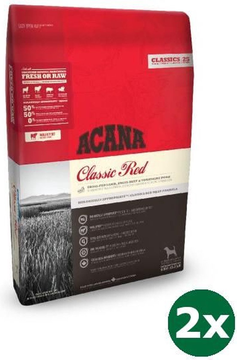 2x6 kg Acana classics classic red hondenvoer