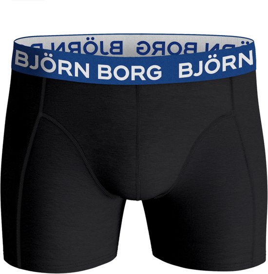 Björn Borg boxershorts Essential ( 3-pack) - Cotton Stretch boxers normale lengte - zwart - kobalt en groen - Maat: S