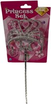 Ensemble princesse - Rose - Plastique - Kroon - Baguette magique - Habillage - Fête - Fête - Accessoires de fête - Princesses - Rose - Argent
