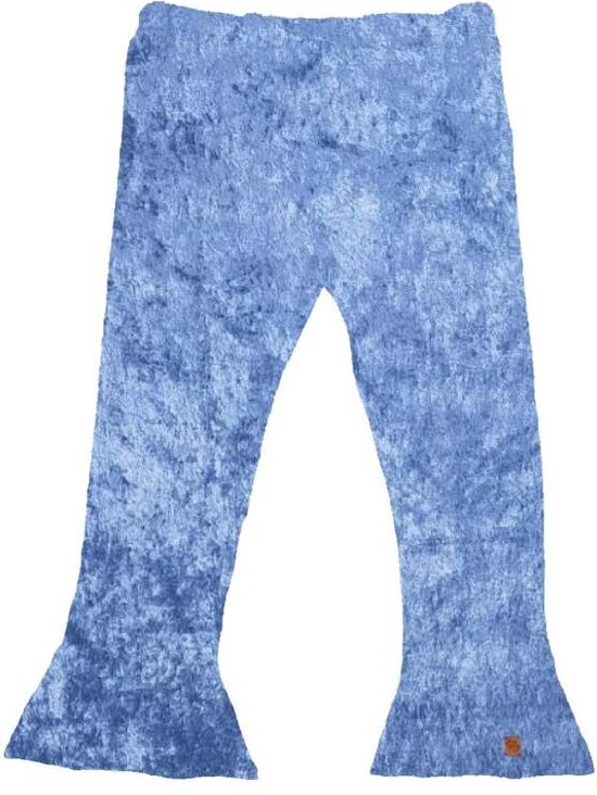 Flared broek velours jeansblauw