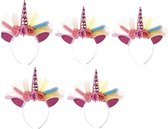Uitdeelzakjes - Traktatie Uitdeelcadeautjes Kinderen-5 x Unicorn Haarband- Eenhoorn Haarband-Grabbelton Cadeautjes-Klein Speelgoed
