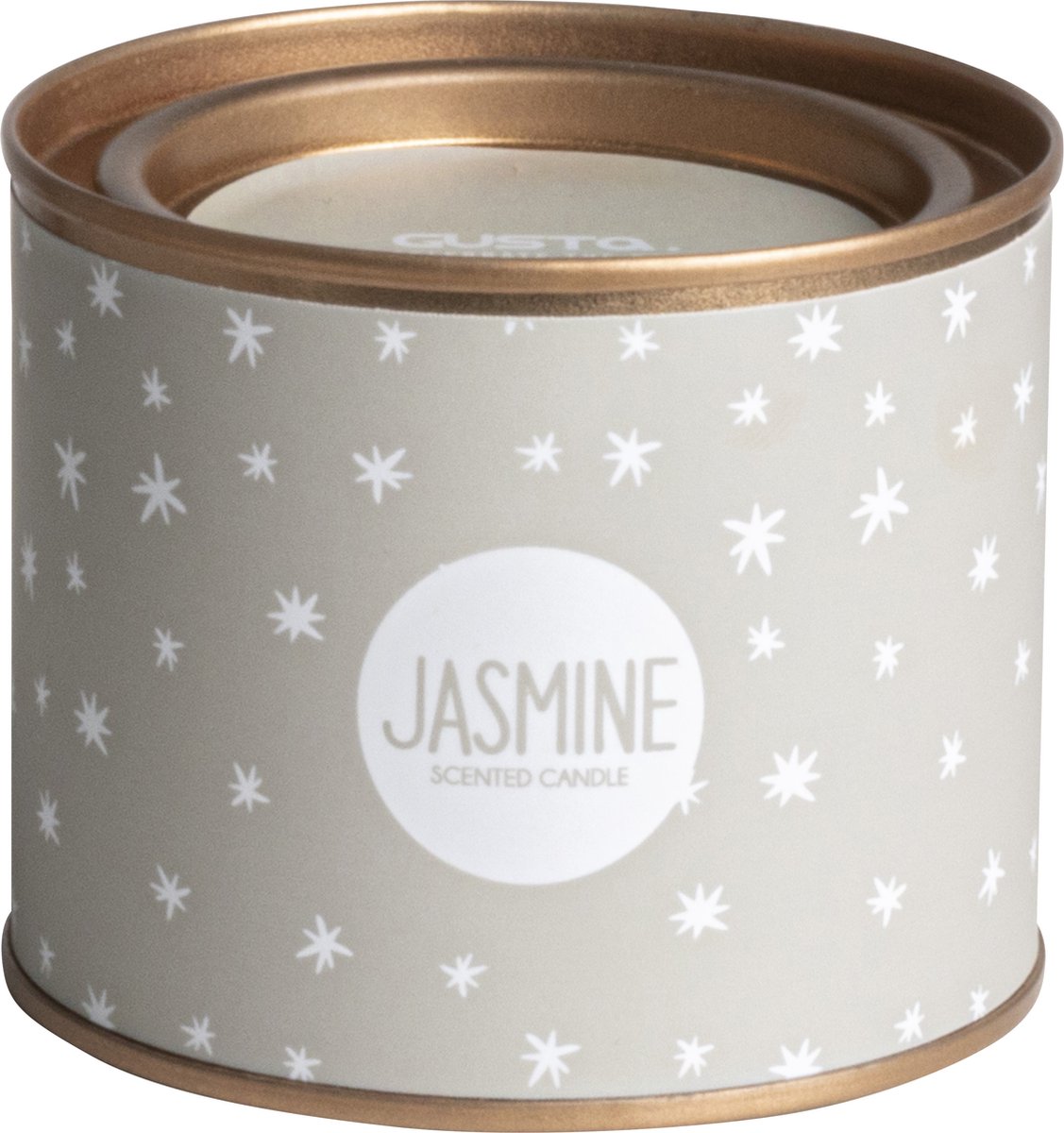 Gusta - Geurkaars - Jasmine - Jasmijn - ø7,5x6cm - in blik