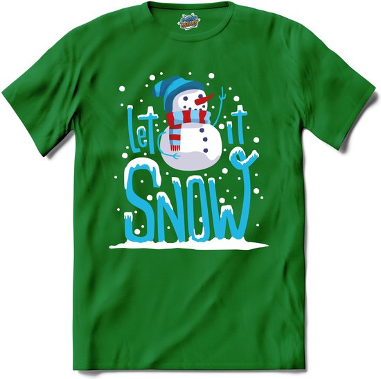 Let it snow - T-Shirt - Heren - Kelly Groen - Maat XL