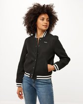 Wool-look Bomber Jacket Dames - Zwart - Maat XS