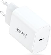 Spoused USB C Adapter 20W - Snellader - Voor iPhone & Samsung - Wit