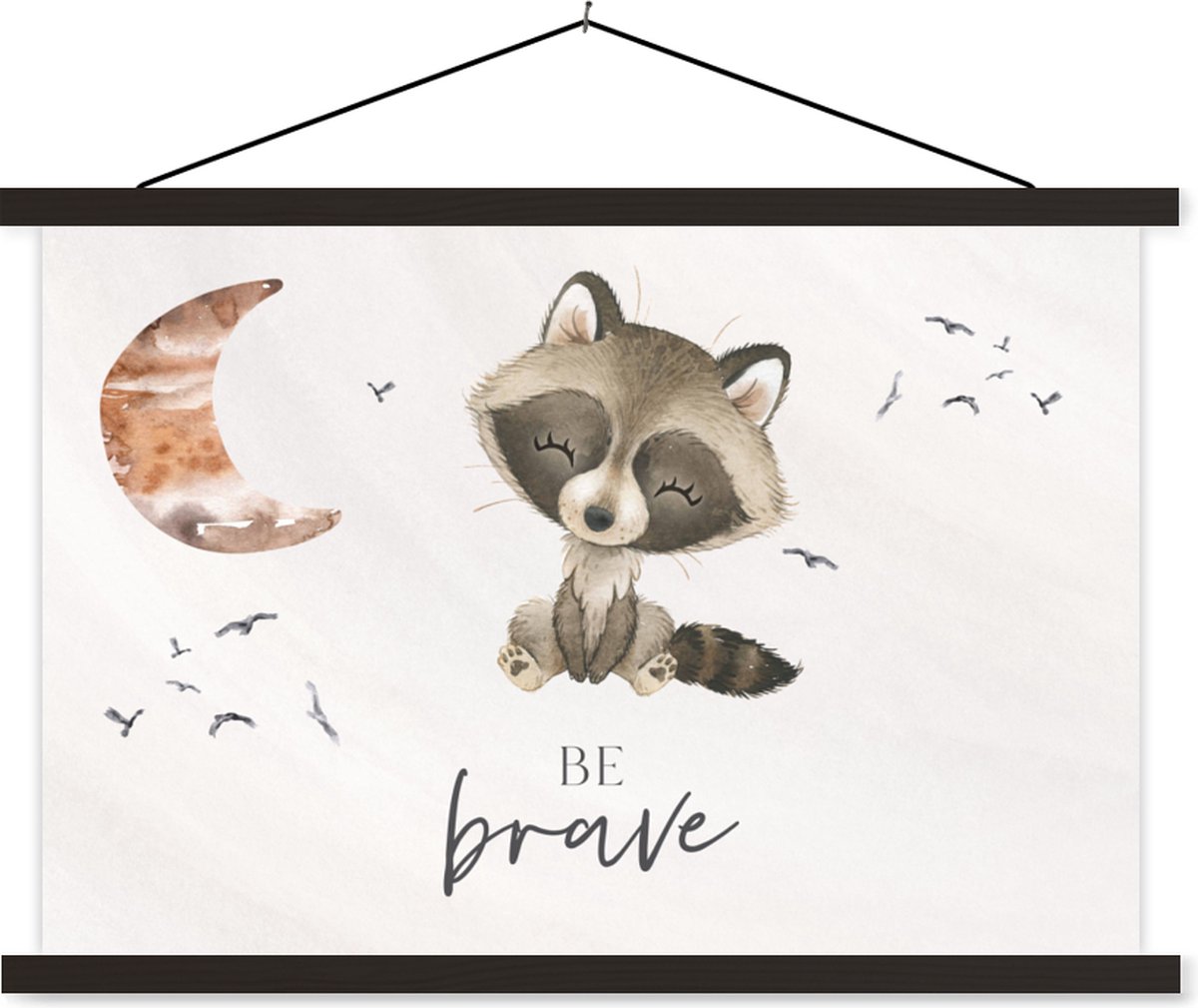 Schoolplaat dieren - Wanddecoratie voor kids - Muurdecoratie kinderkamer - Waterverf - Be brave - Quotes - Kinderen - Jongens - Meisjes - 150x100 cm