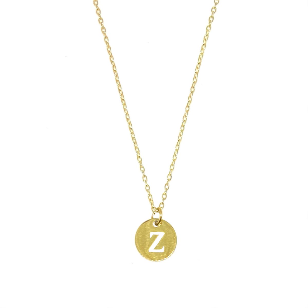 Letter ketting coin - initiaal Z - goud