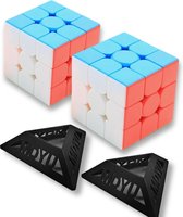 MoYu Speed Cube 2x 3x3 - Gratis 2x Cubestands  - Magic cube - Puzzelkubus - Sinterklaas cadeautjes - Complete set