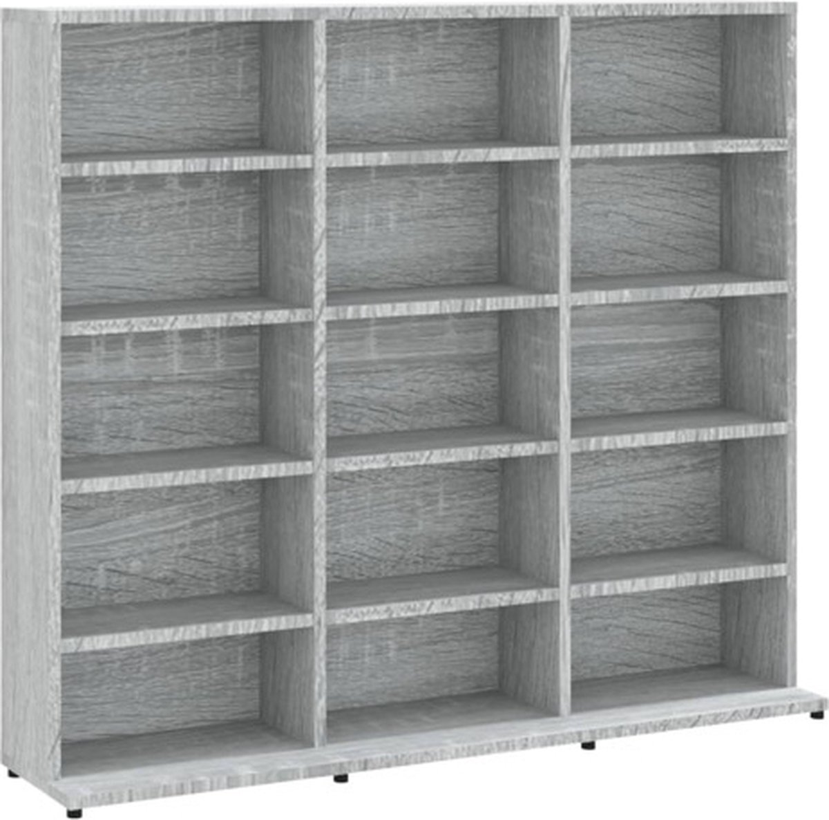 vidaXL - Cd-kast - 100x23x89,5 - cm - bewerkt - hout - grijs - sonoma - eikenkleurig