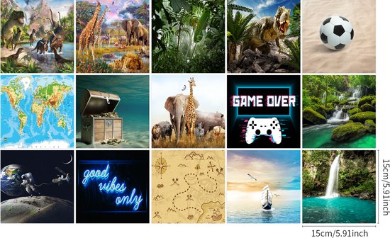 Ulticool Décoration Stickers carrelages - Aventure - Cuisine cm - 15 pièces