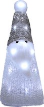 Deuba Kerstfiguur Kerstman Wit - LED Acryl 31cm – Wit Licht