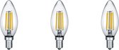 Trio leuchten - Lampe LED - Filament - Set 3 Pièces - Culot E14 - 2W - Wit Chaud - 2700K - Transparent Clair - Glas