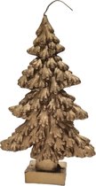 Cactula bronzen nostalgische kerstboom kaars 14 x 22 cm
