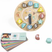 Klok en bois avec cartes Eurekakids - Cuir à lire l'heure et le sens du temps de manière ludique