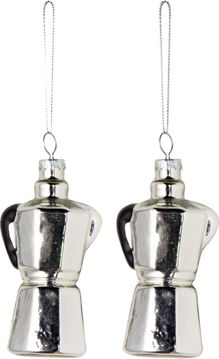 Gusta - Kerstbal - Koffie Percolator - Ornament - set 2 stuks