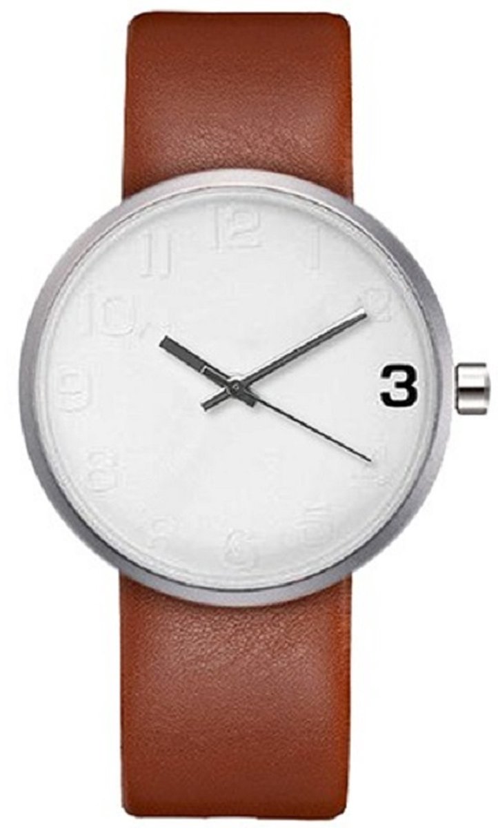 West Watch - Elegance - Tiener horloge - Bruin- zilverkleurig - 36 mm