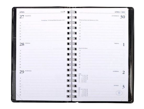 Ryam Zakagenda 2025 - Memoplan 7 ZWART Zachte Kaft Alfabet met Spiraal