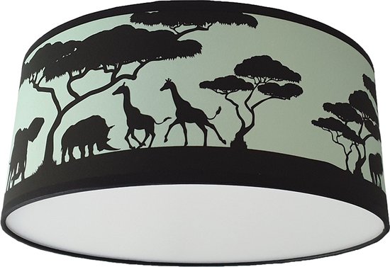 Plafonnier silhouette safari vert/menthe - Plafonnier chambre enfant