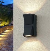 Smart Quality - Applique LED dimmable - Wit chaud - Forme K - Rectangle - IP65 - 2 x 6 Watt - Up & Down - Intérieur & Plein air - Étanche - Eclairage Jardin - Eclairage salle de bain