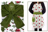 Kerst - keuken schort - Holly - wit / groen / rood