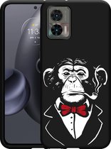 Coque Motorola Edge 30 Neo Zwart Chimp Smoking - Conçue par Cazy