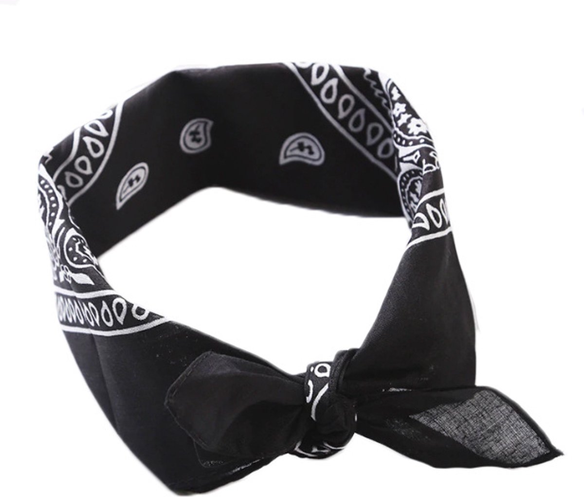 Bandana Rain Drop Zwart 54 x 54 cm