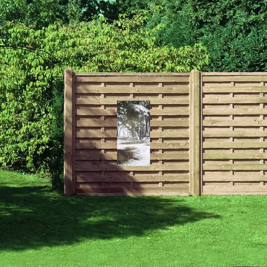 WallClassics - Poster de jardin - Chute de neige sur les Arbres - 50x100 cm Photo sur Poster de jardin (décoration murale pour l'extérieur et l'intérieur)