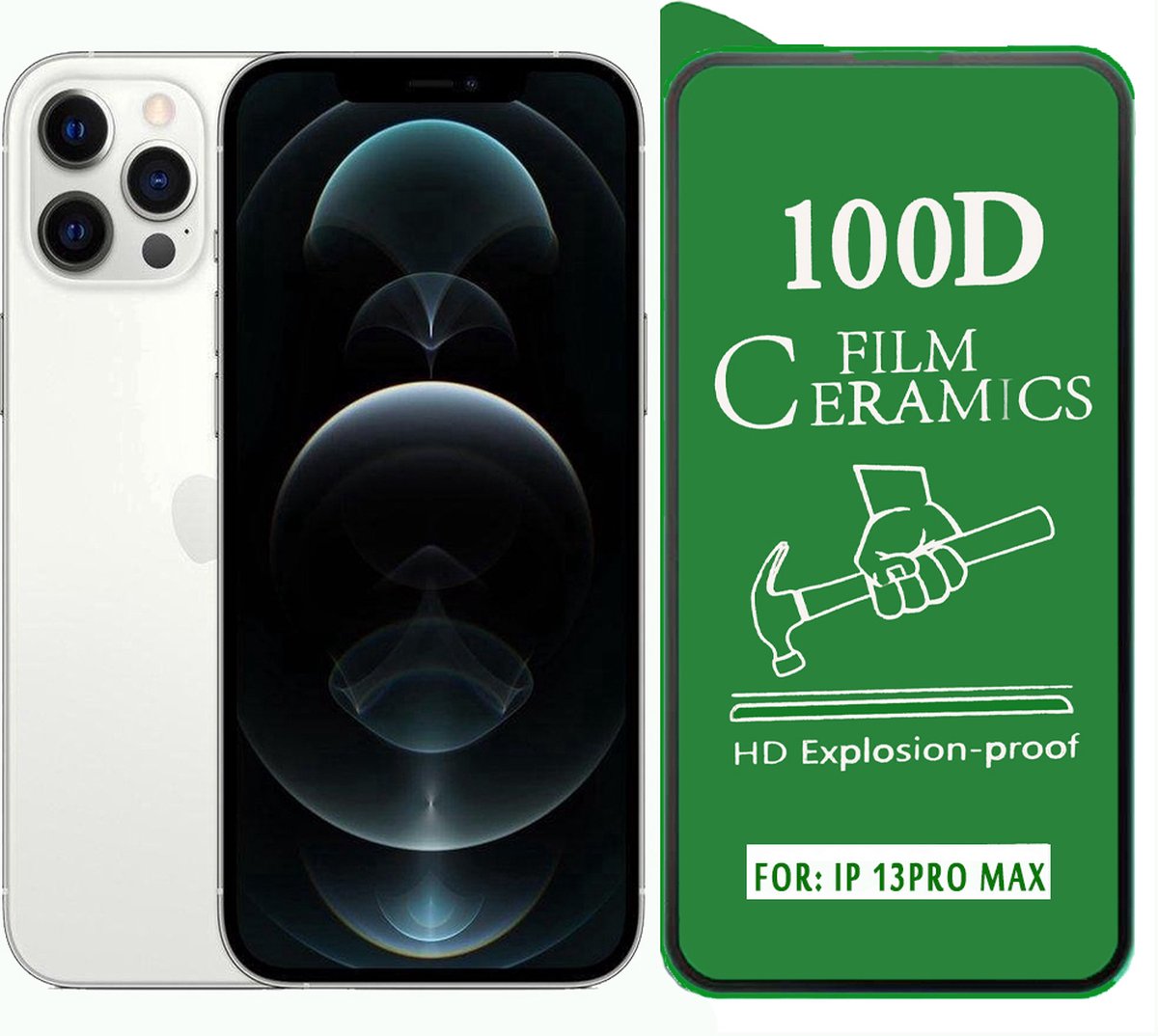IPhone 13 Pro Max Screenprotector Folie Anti-Shock 100D HD Explosion-proof Ceramics beschermfolie Protector Film -2 STUK